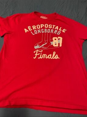 XL Aeropostale Red Short-Sleeve 'Longboard Finals 87' Graphic Tee